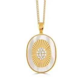 0.18ctw Diamond Pendant with 2.75ctw White Mother of Pearl