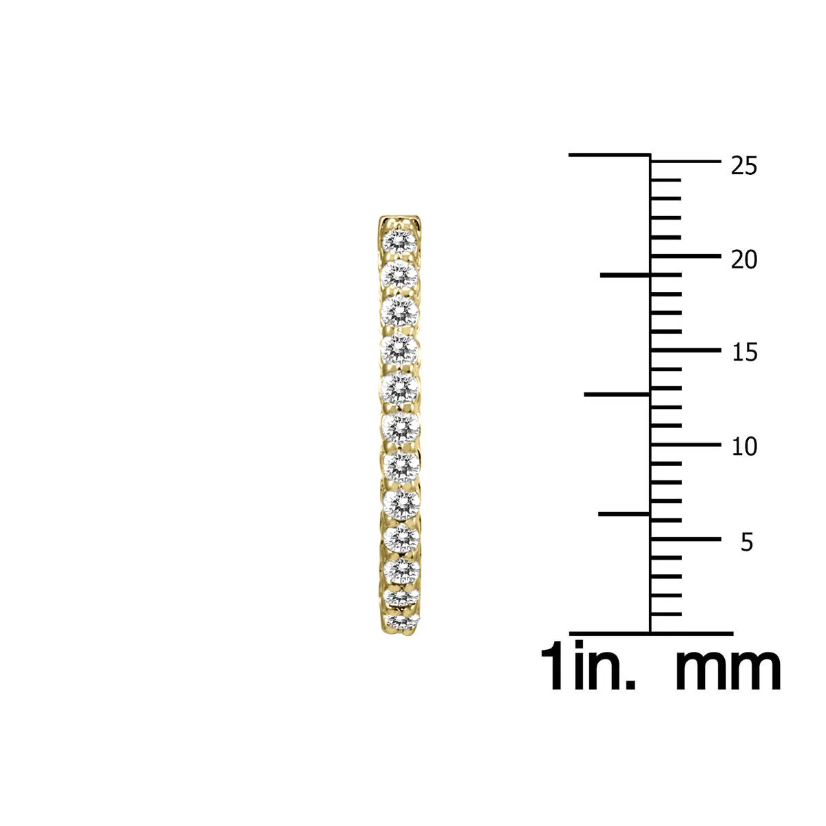 1 Carat Tw Oval Diamond Hoop Earrings With Push Button Locks In 14K Yellow Gold