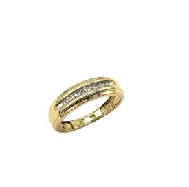 10k Gold Channel-Set Diamond Band