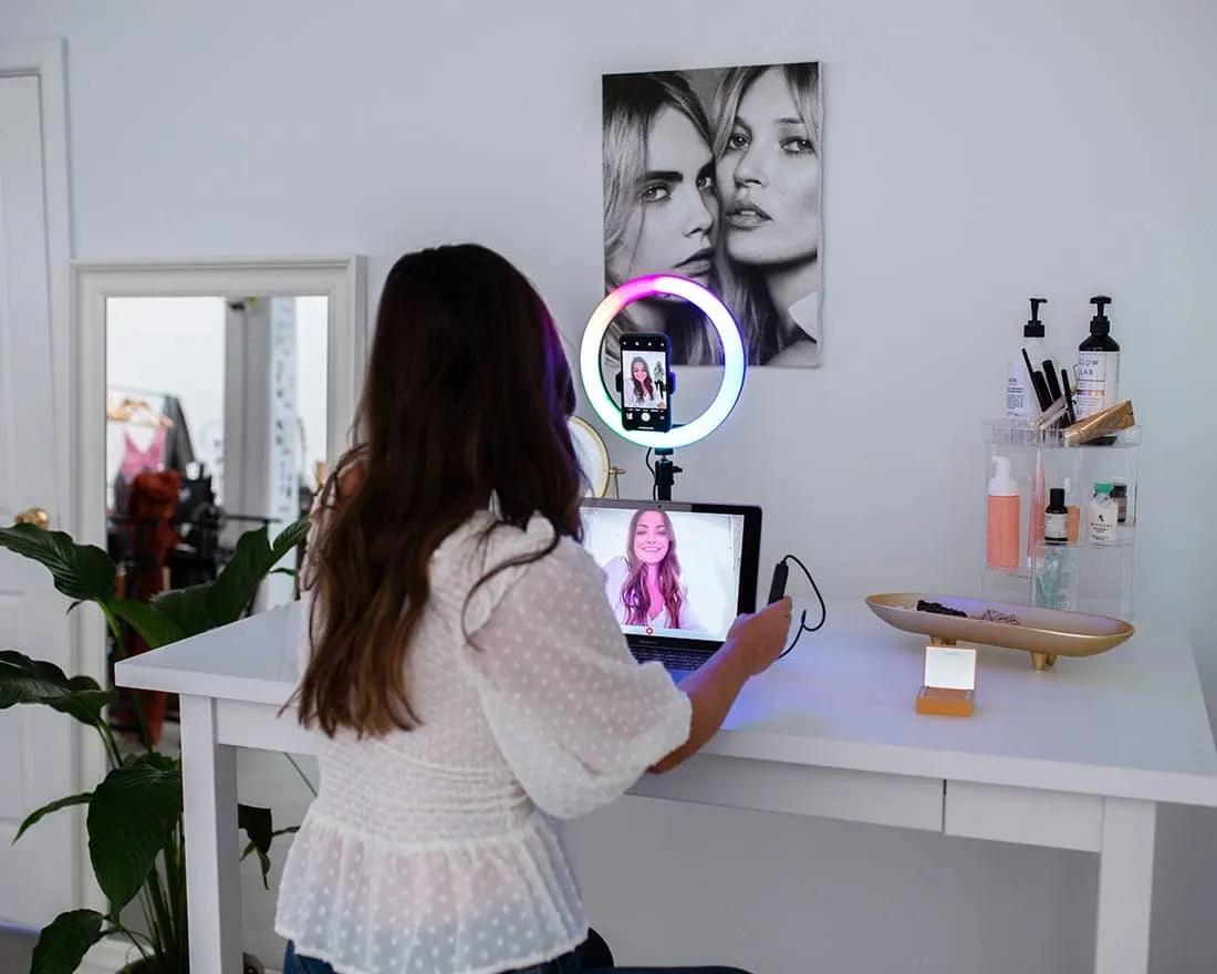 10" LED Ring Light Portable Zoom Meeting Desk RGB - Unicorn
