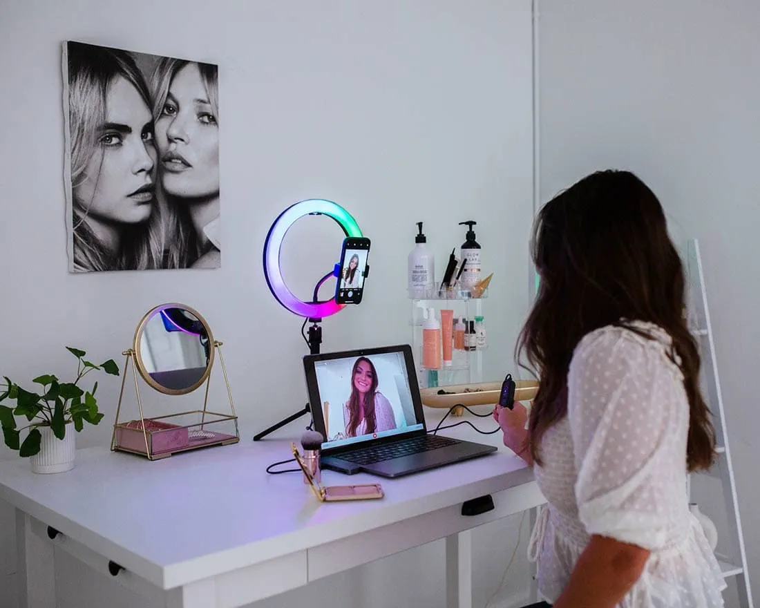 10" LED Ring Light Portable Zoom Meeting Desk RGB - Unicorn
