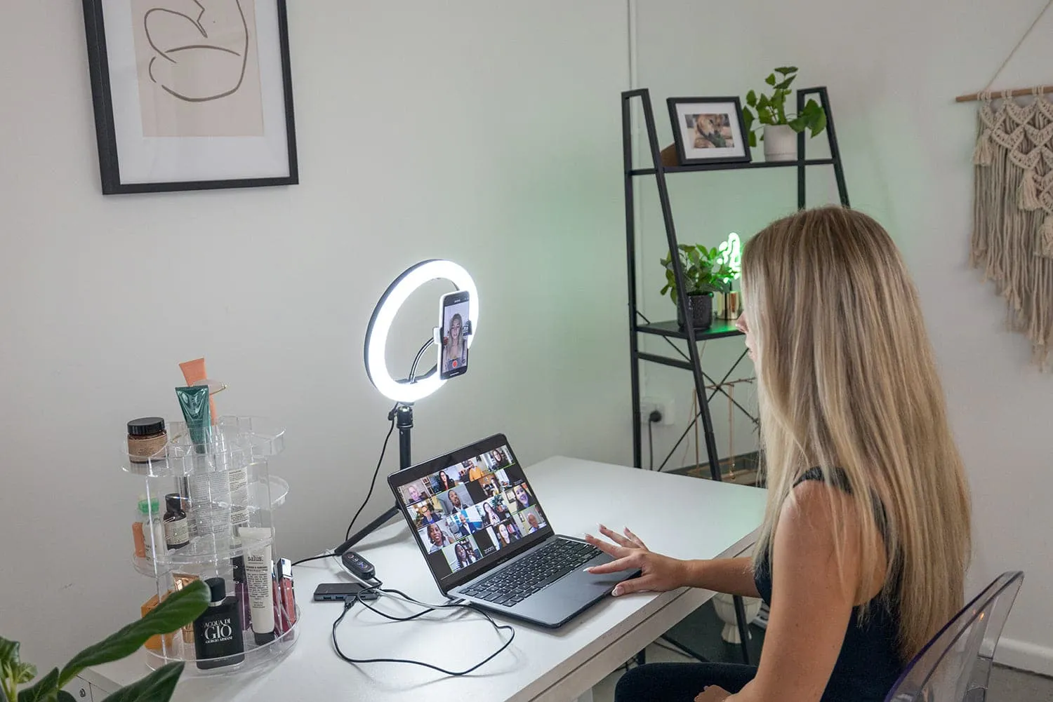10" LED Ring Light Portable Zoom Meeting Desk RGB - Unicorn