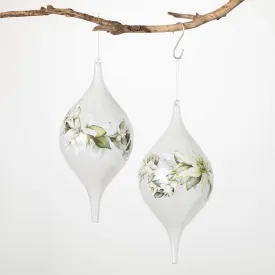 13"H Sullivans Floral Drop Ornament - Set of 2, Multicolored Christmas Ornaments