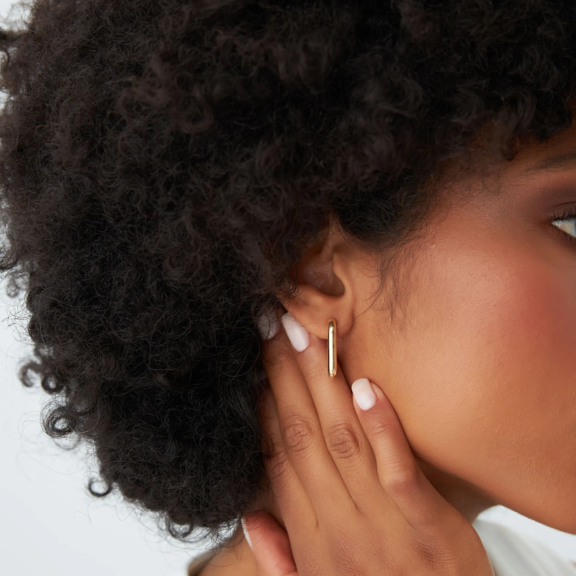 14k Bold Paper Clip Hoop Earrings