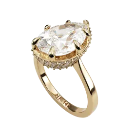 14k Pave Tiger Prong Bubble Ring