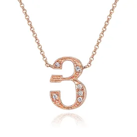 14K Rose Gold Armenian Initial Diamond Necklace