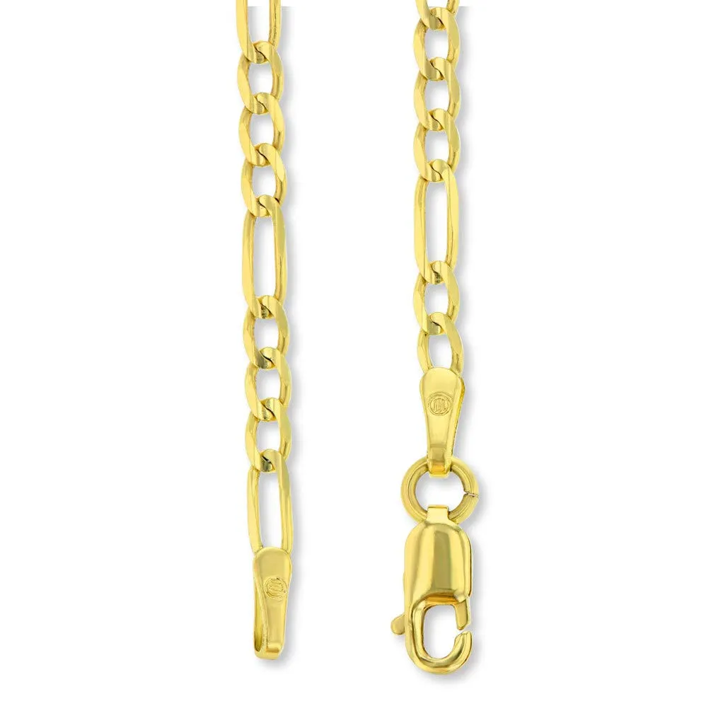14k Two Tone Gold Botonnee St. Olga Orthodox Cross IC XC NIKA Crucifix Pendant with Figaro Necklace