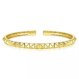 14k Yellow Gold Grommet Open Cuff Bracelet