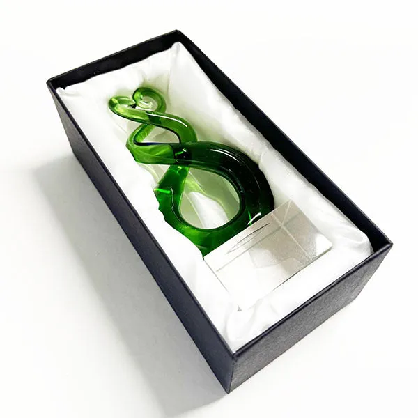 15cm Glass Maori Twist and Koru Ornament or Trophy