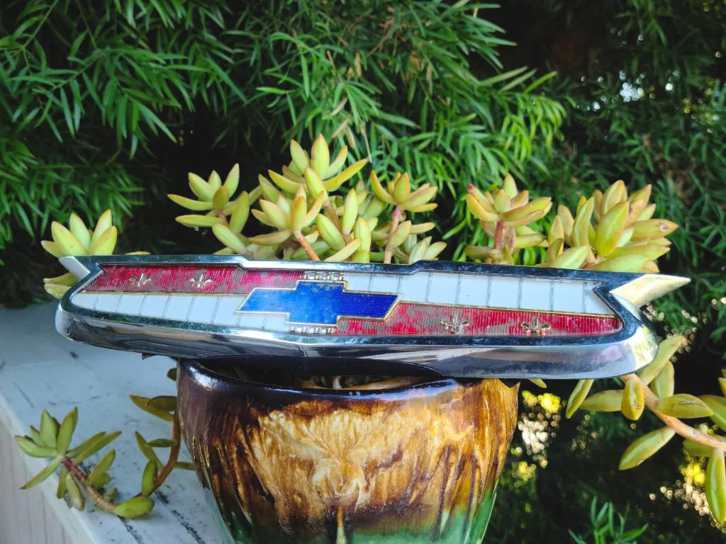 1950's Vintage Chevrolet Chevy Bel Air Hood Car Grille Ornament Emblem