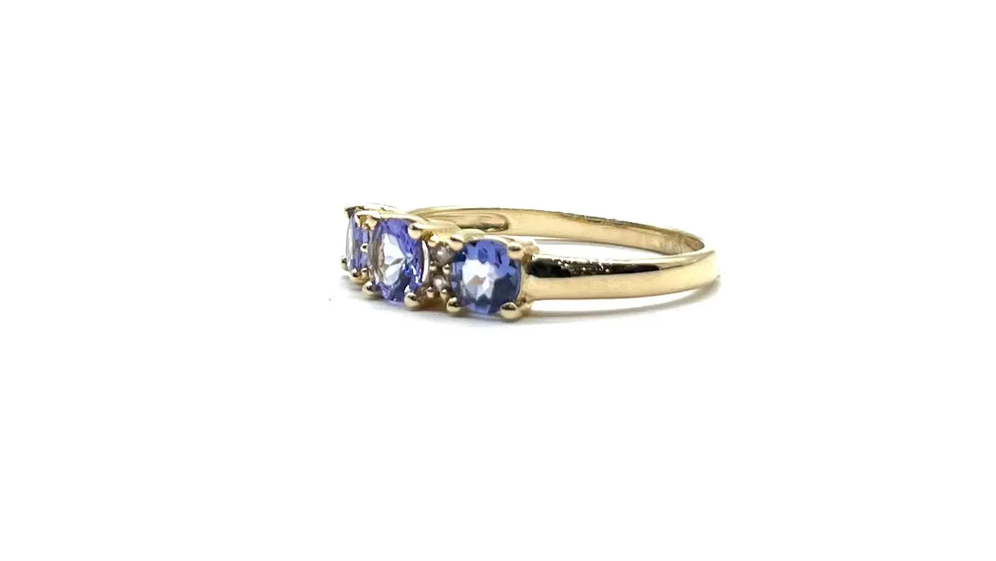3 In Line Tanzanite Ring