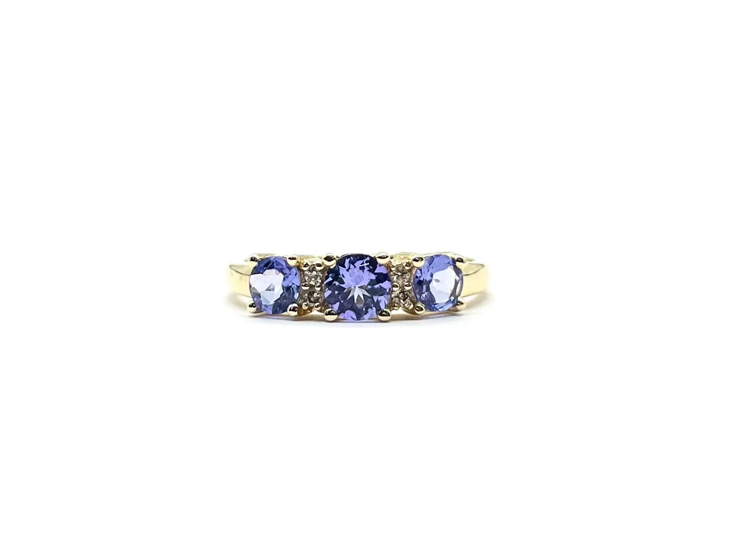 3 In Line Tanzanite Ring