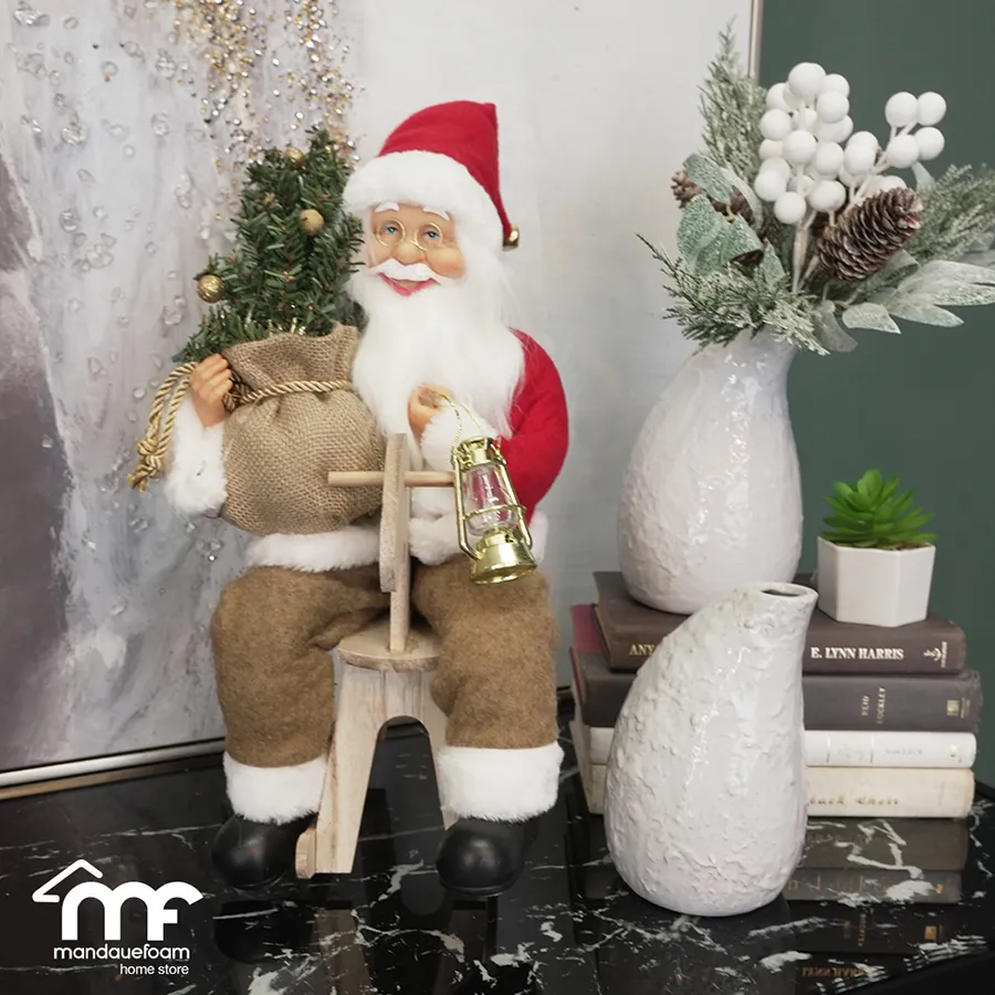 40 cm Sitting Santa on Horse