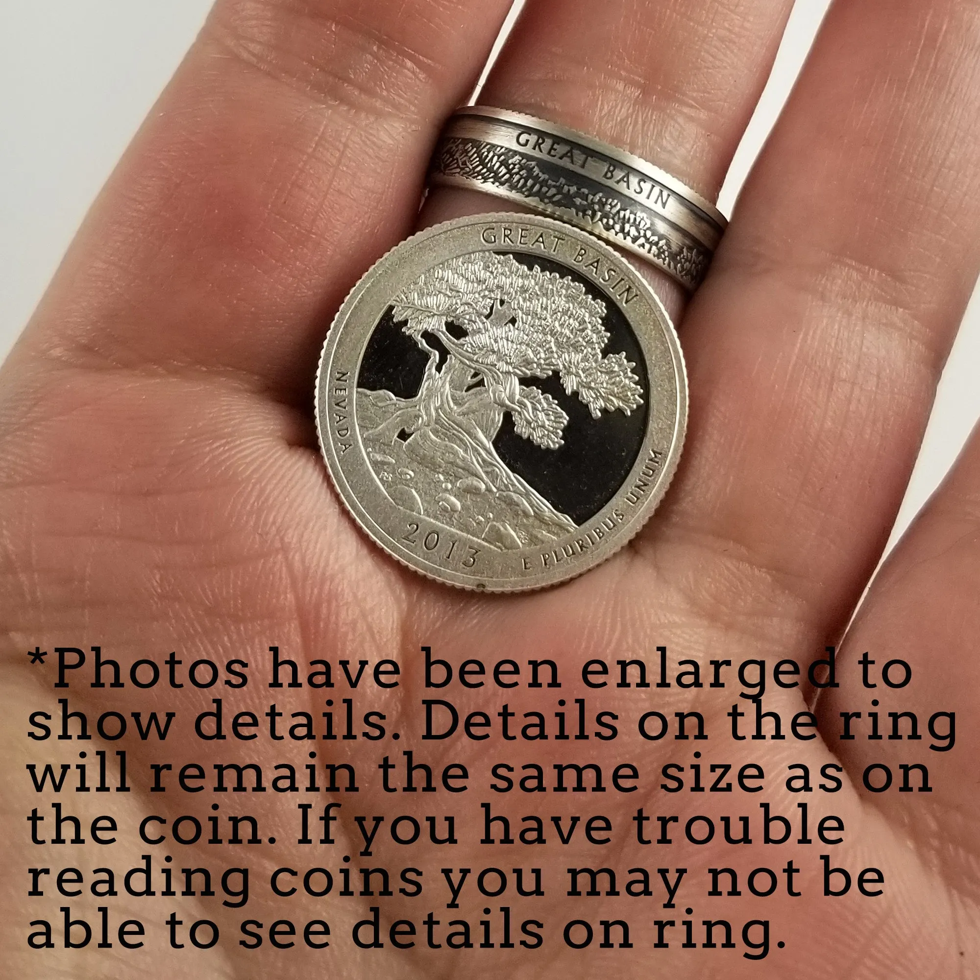 90% Silver Mount Rushmore National Park Quarter Ring