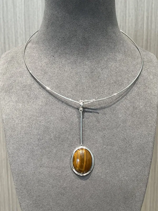 925 Silver Minimalist White Mother of Pearl Pendant Collar