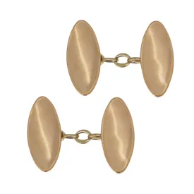 9ct Rose Gold Cuff Links