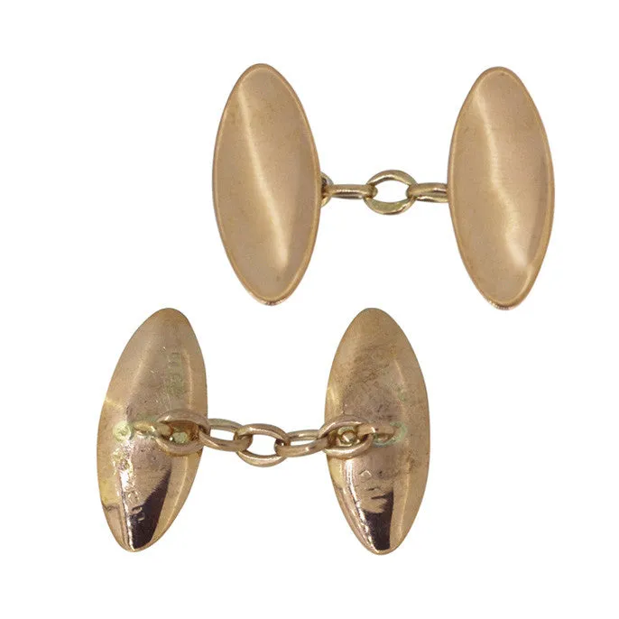 9ct Rose Gold Cuff Links