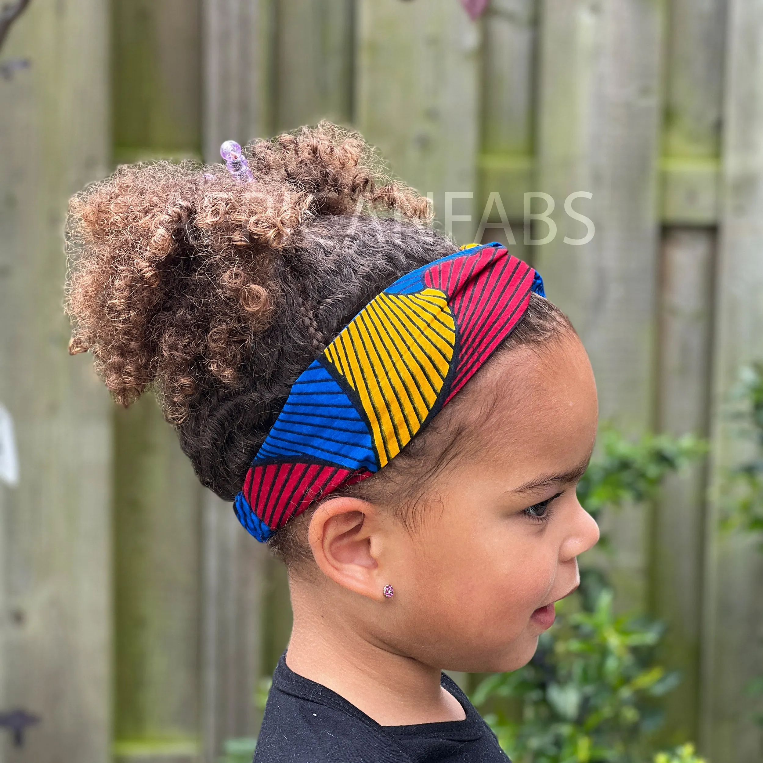Kids Blue Santana VLISCO African Print Headband - Hair Accessories