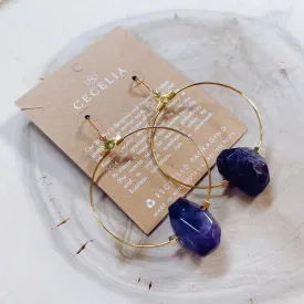 Amethyst Quartz Rock Earrings