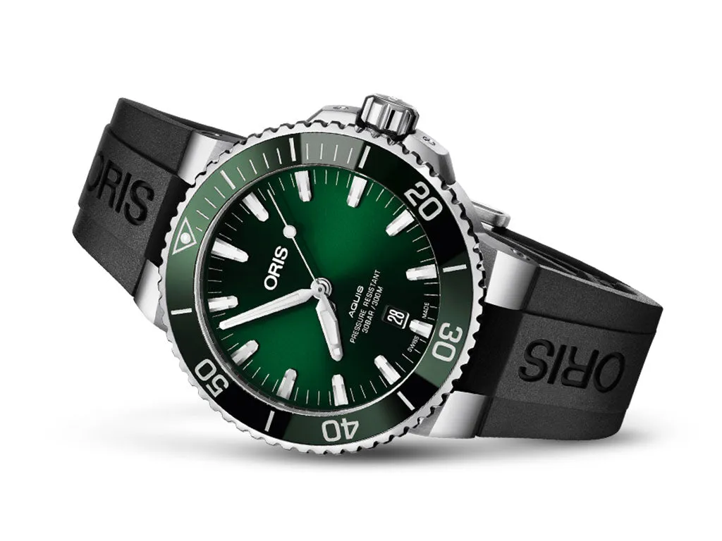 Aquis Date Green - Rubber - 43.5mm - Ref.  01 733 7730 4157-07 4 24 64EB