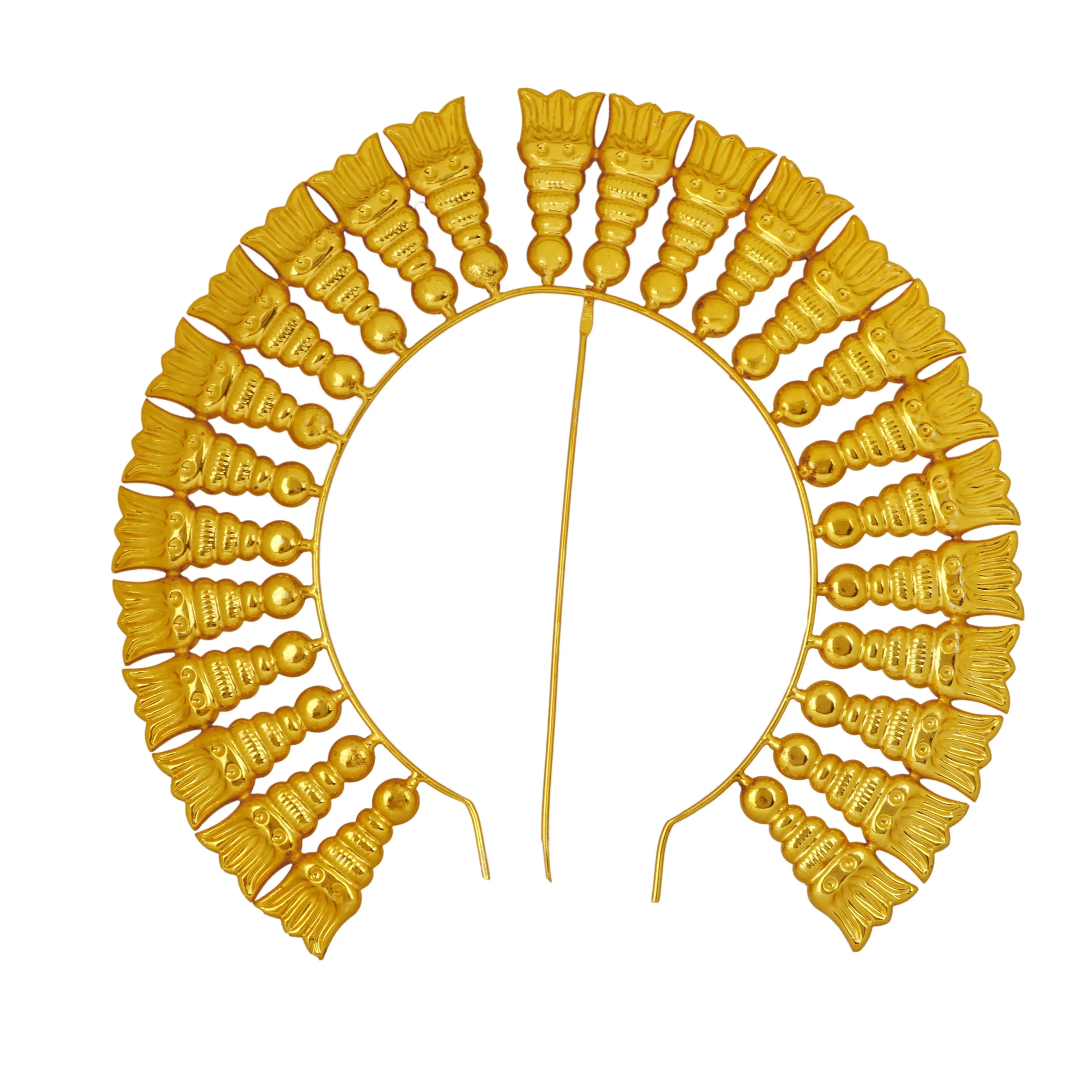 Artificial Flower Arch - 8 x 8.25 Inch | Gold Polish Flower Arch/ Deity Jewellery/ Jewellery for Deity