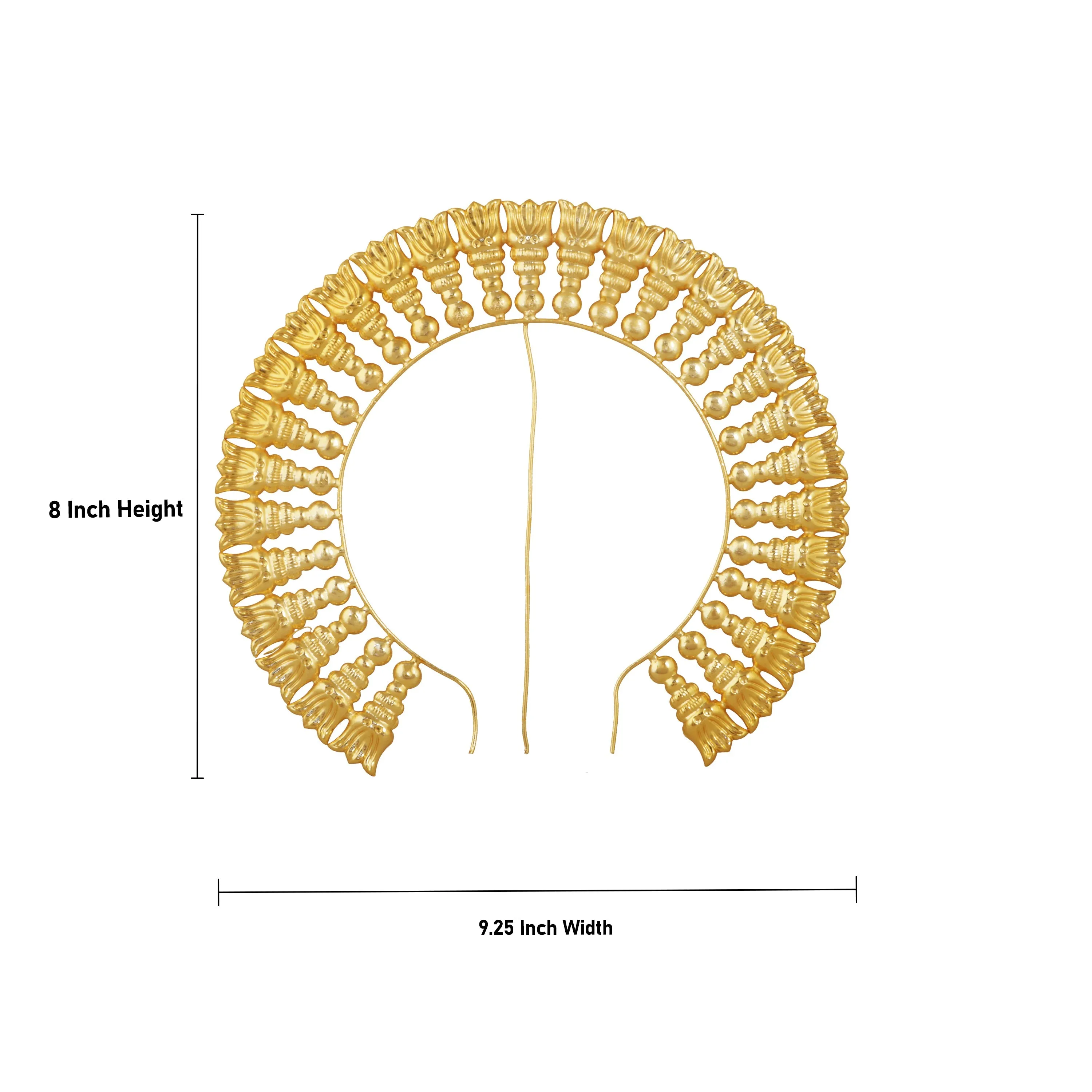 Artificial Flower Arch - 8 x 9.25 Inch | Gold Polish Flower Arch/ Deity Jewellery/ Jewellery for Deity