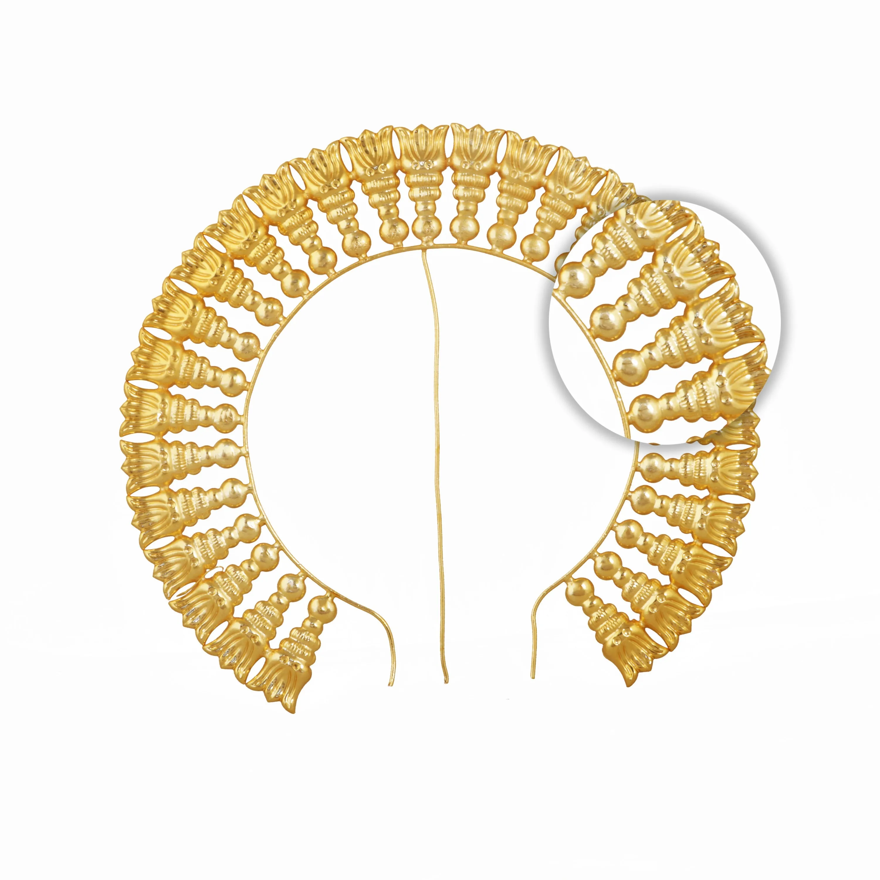 Artificial Flower Arch - 8 x 9.25 Inch | Gold Polish Flower Arch/ Deity Jewellery/ Jewellery for Deity