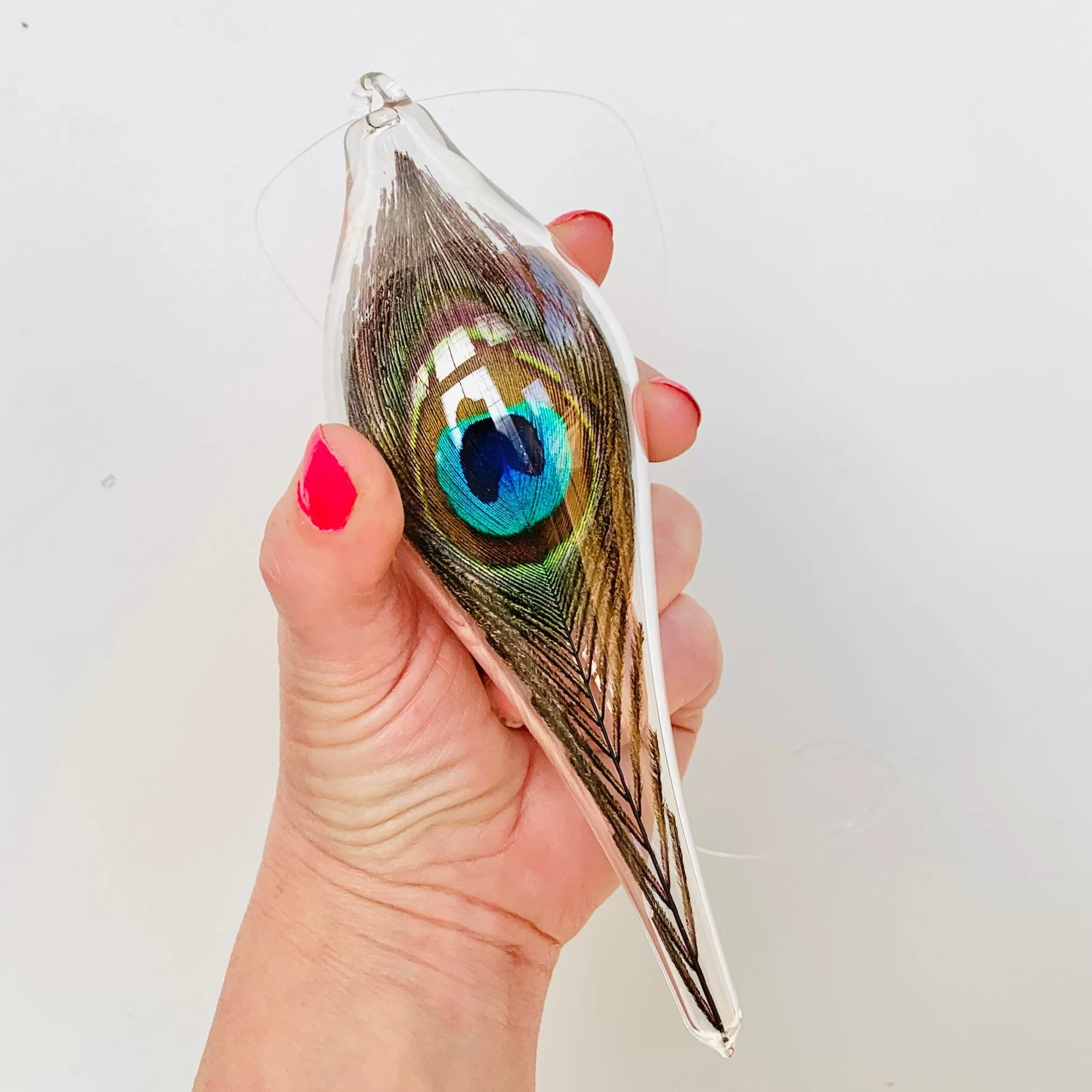 Artisan Feather Ascension Ornament, Peacock 4