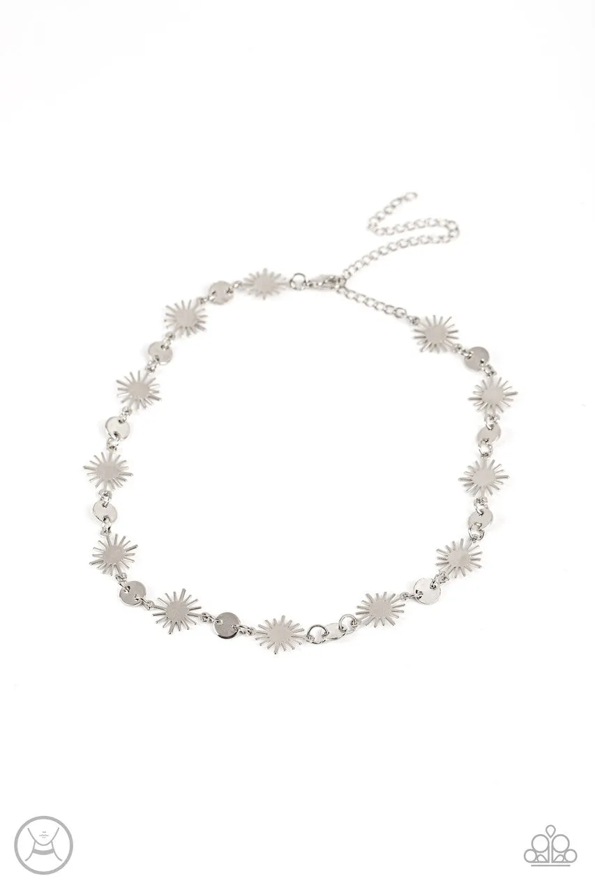 Astro Goddess - Silver - Sunburst Paparazzi Choker Necklace