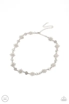 Astro Goddess - Silver - Sunburst Paparazzi Choker Necklace