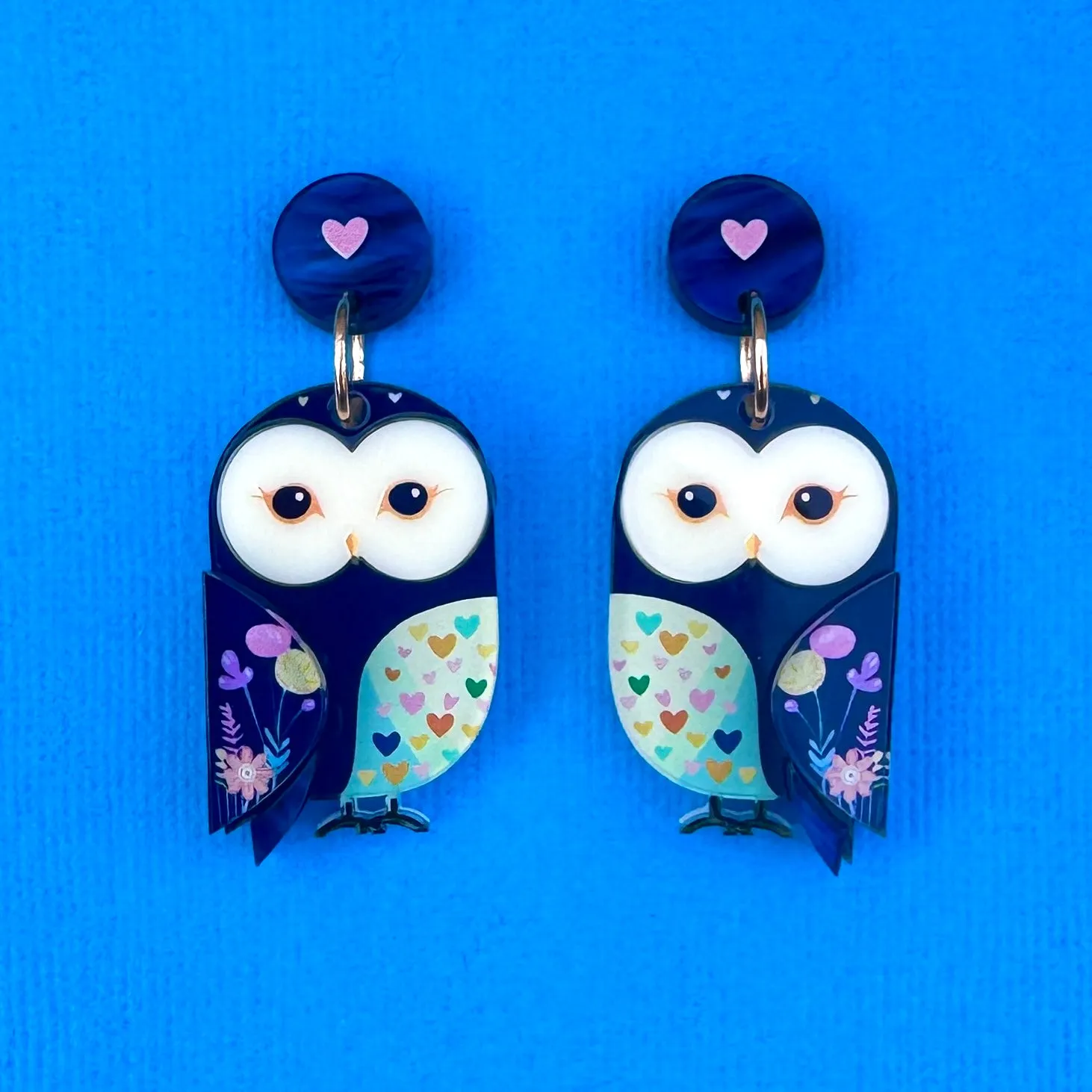 Aurora the barn owl - mini earrings