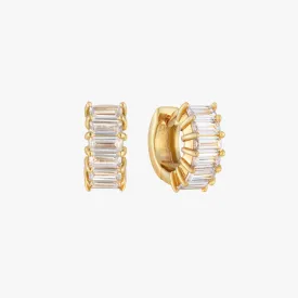 Baguette CZ Eternity Huggie Hoop