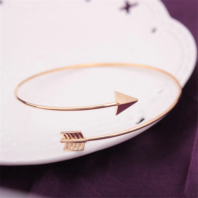 Bracelets Gold Silver Color Open Adjustable Men Women Cuff Bracelet
