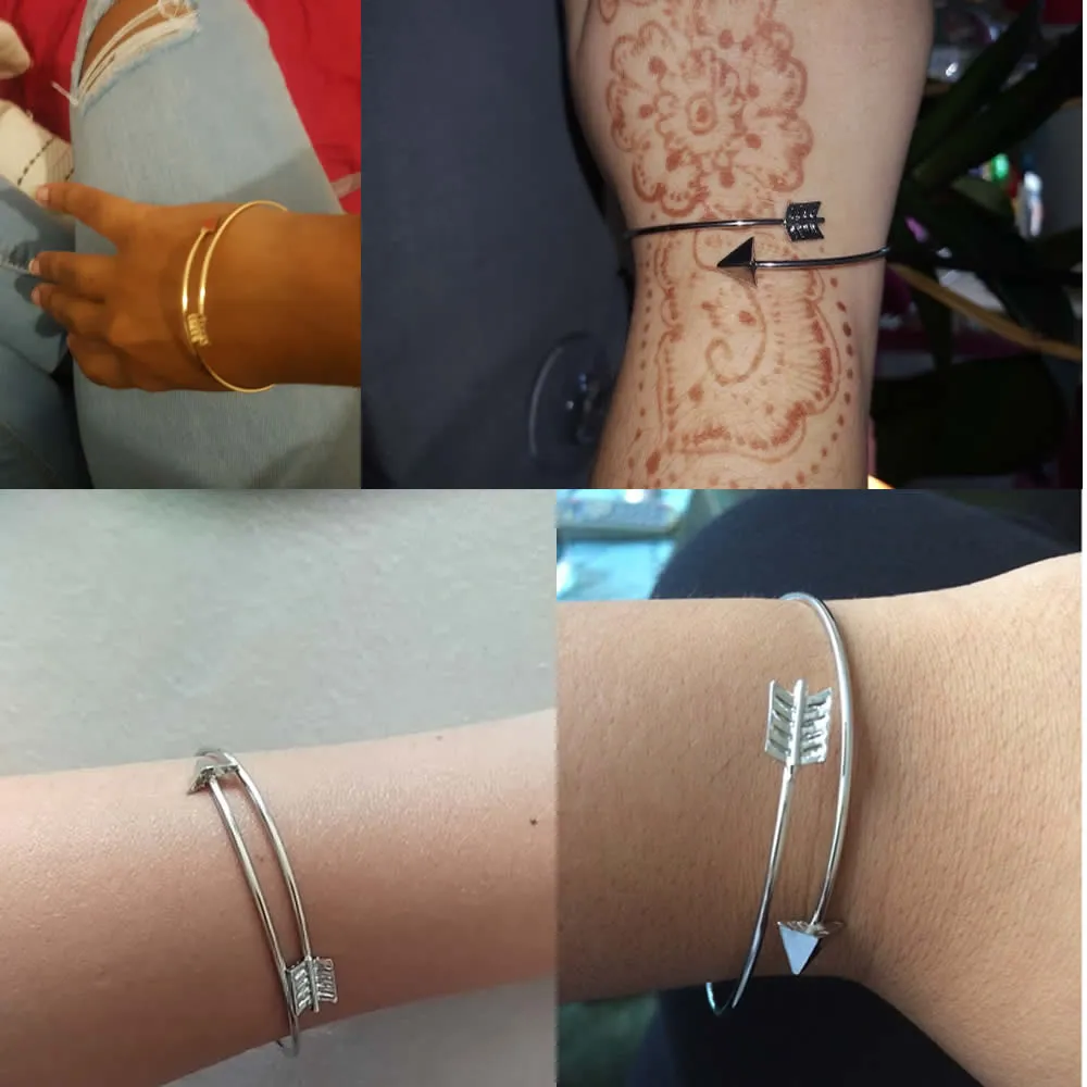 Bracelets Gold Silver Color Open Adjustable Men Women Cuff Bracelet