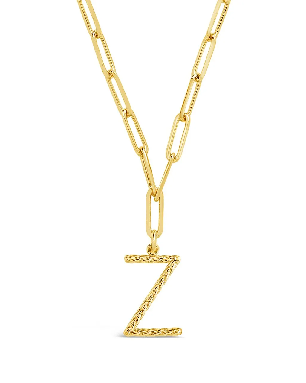 Braided Initial Pendant Necklace