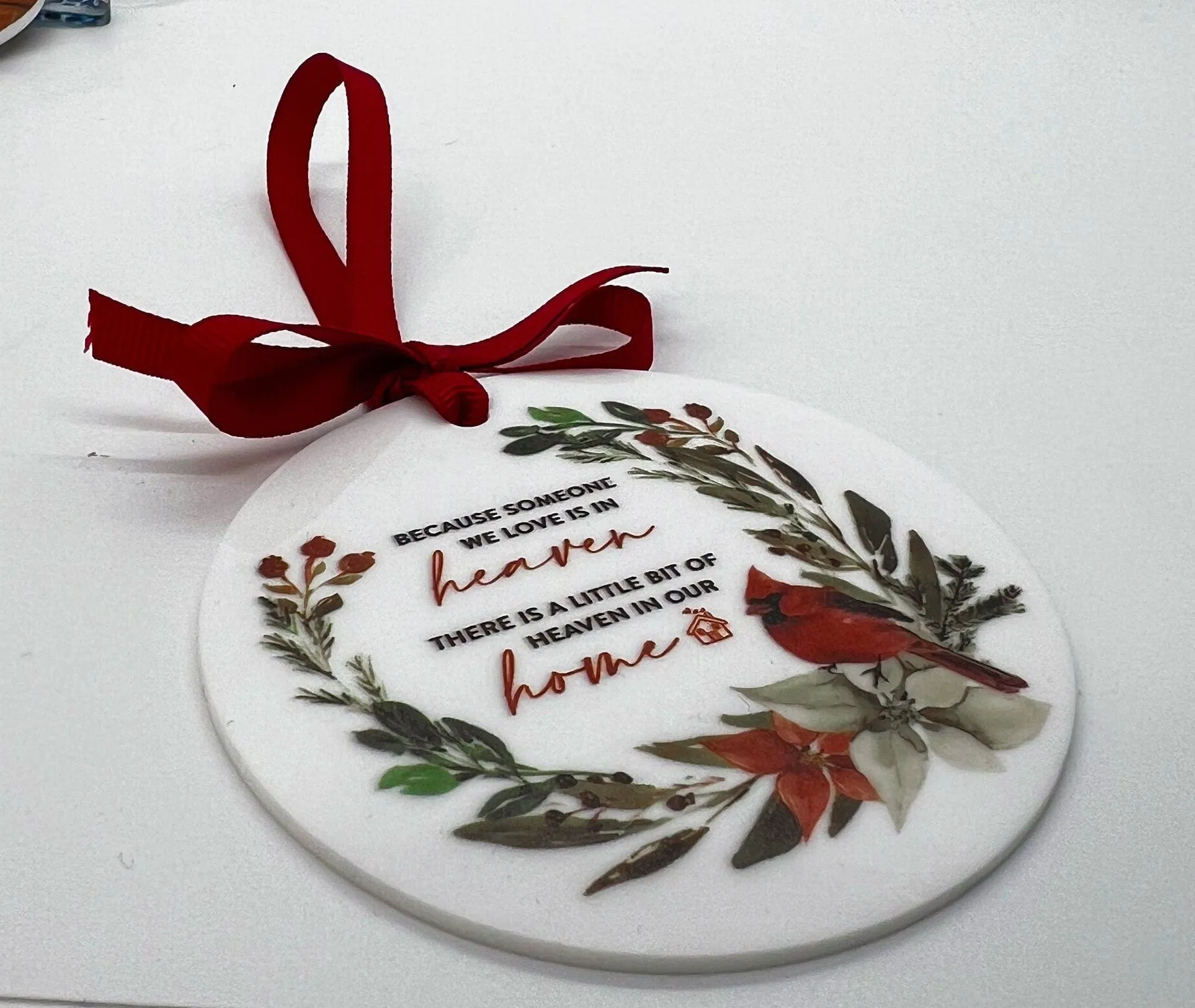 Cardinal Ornament - Angel Ornament, Christmas Ornament, Holiday Ornament, Rest in Peace, In Memory, Memorial Ornament, Heaven Ornament