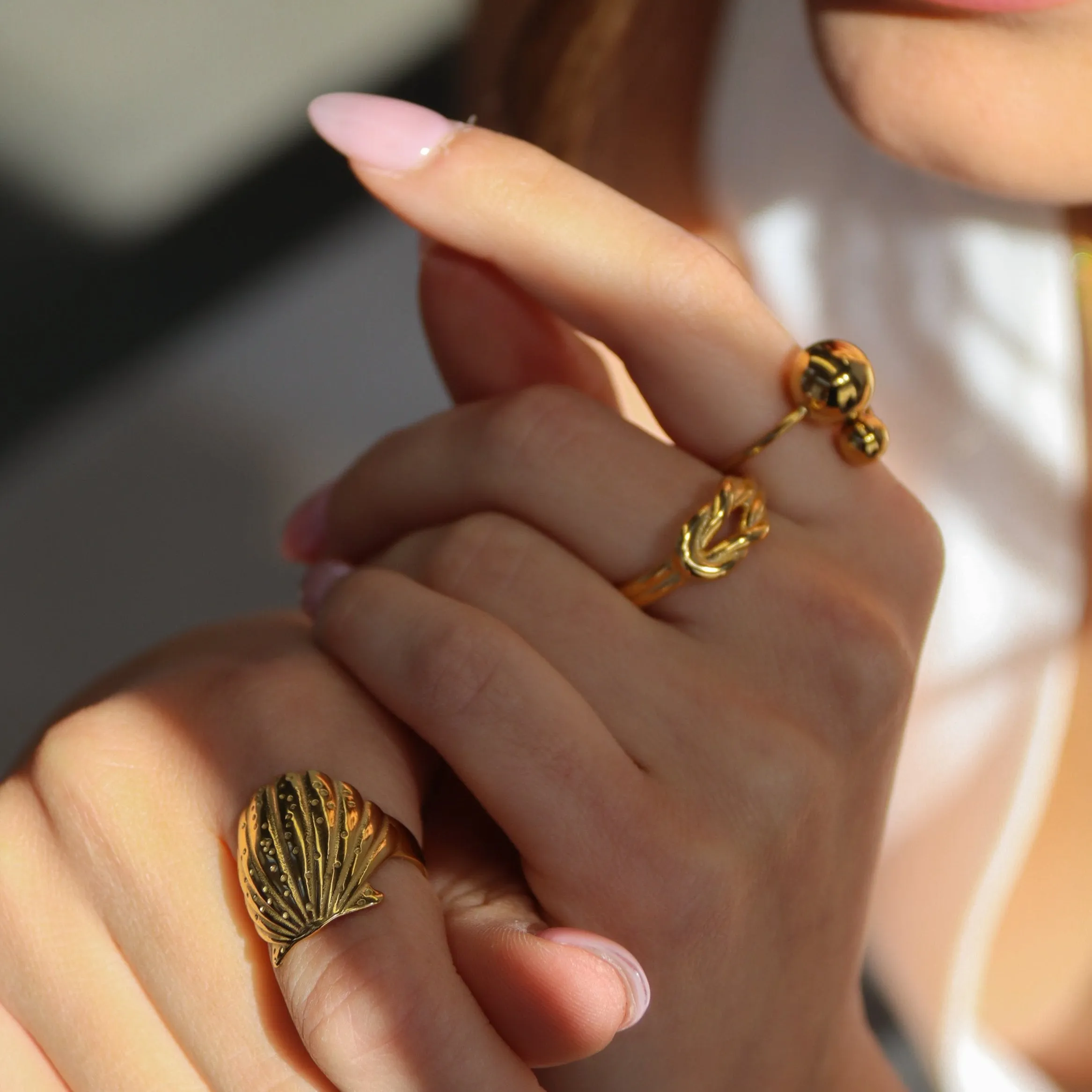 Carlita | Gold Plated Adjustable Ring