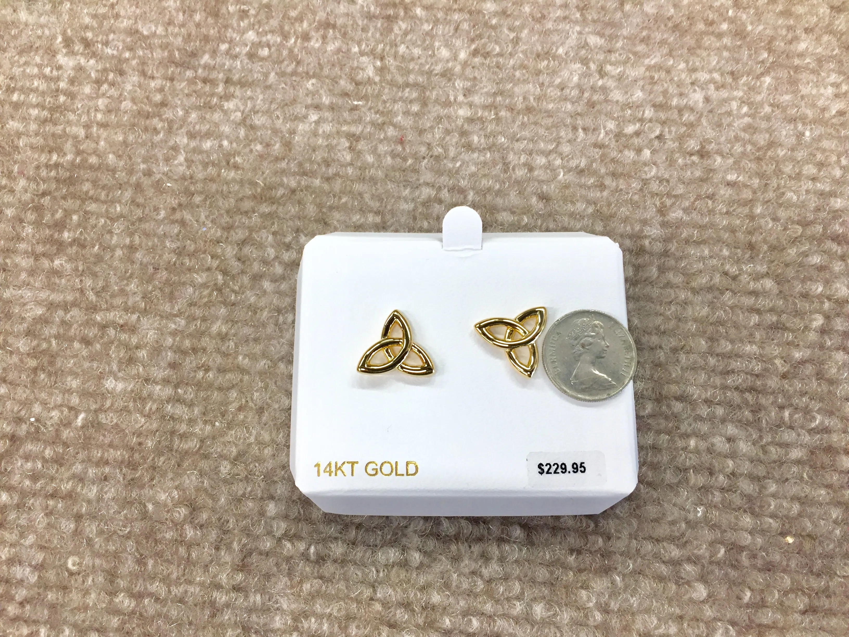 Celtic Infinity 14 K gold earrings