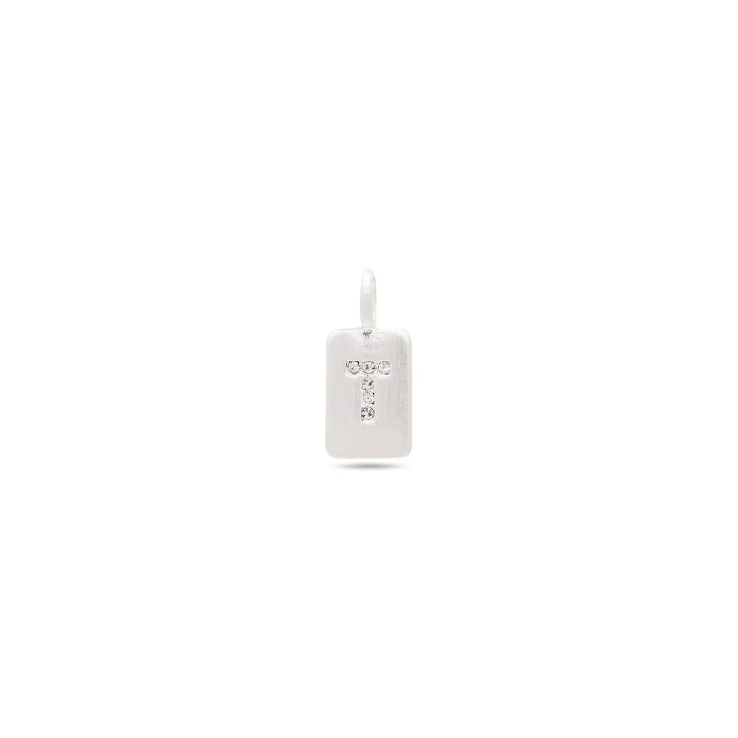 CHARM crystal T pendant, silver-plated