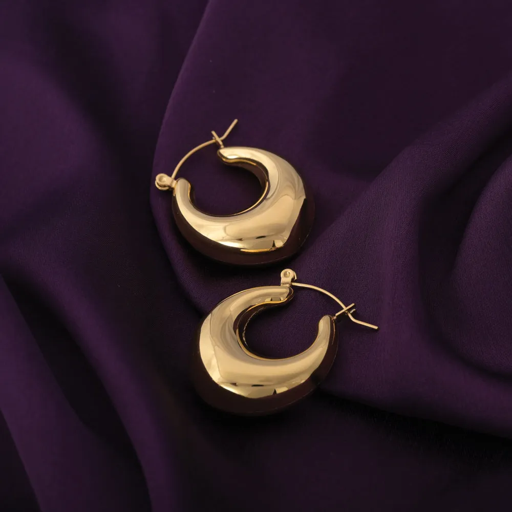 Chunky Drop Hoop Earrings