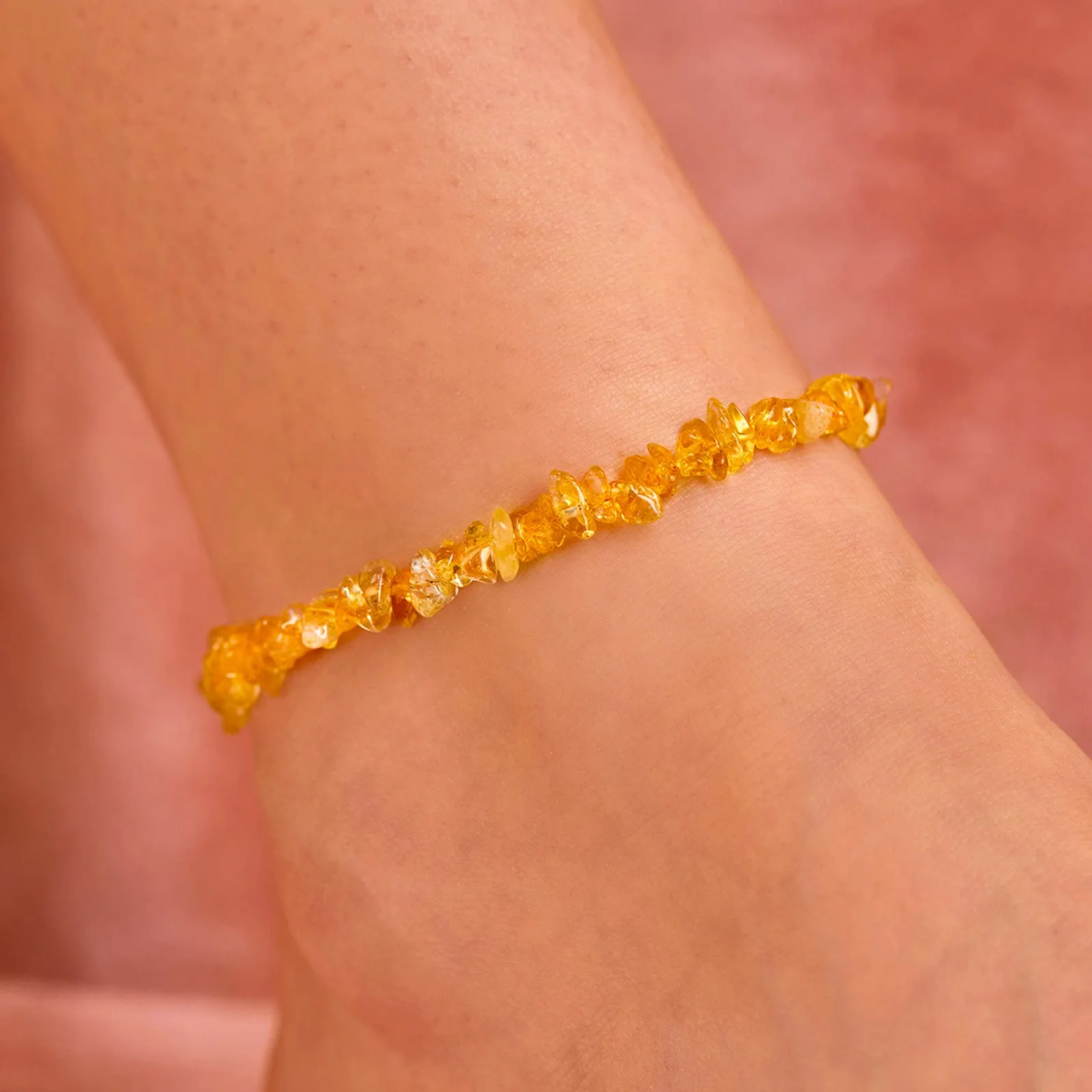 Citrine Gemstone Chip Anklet