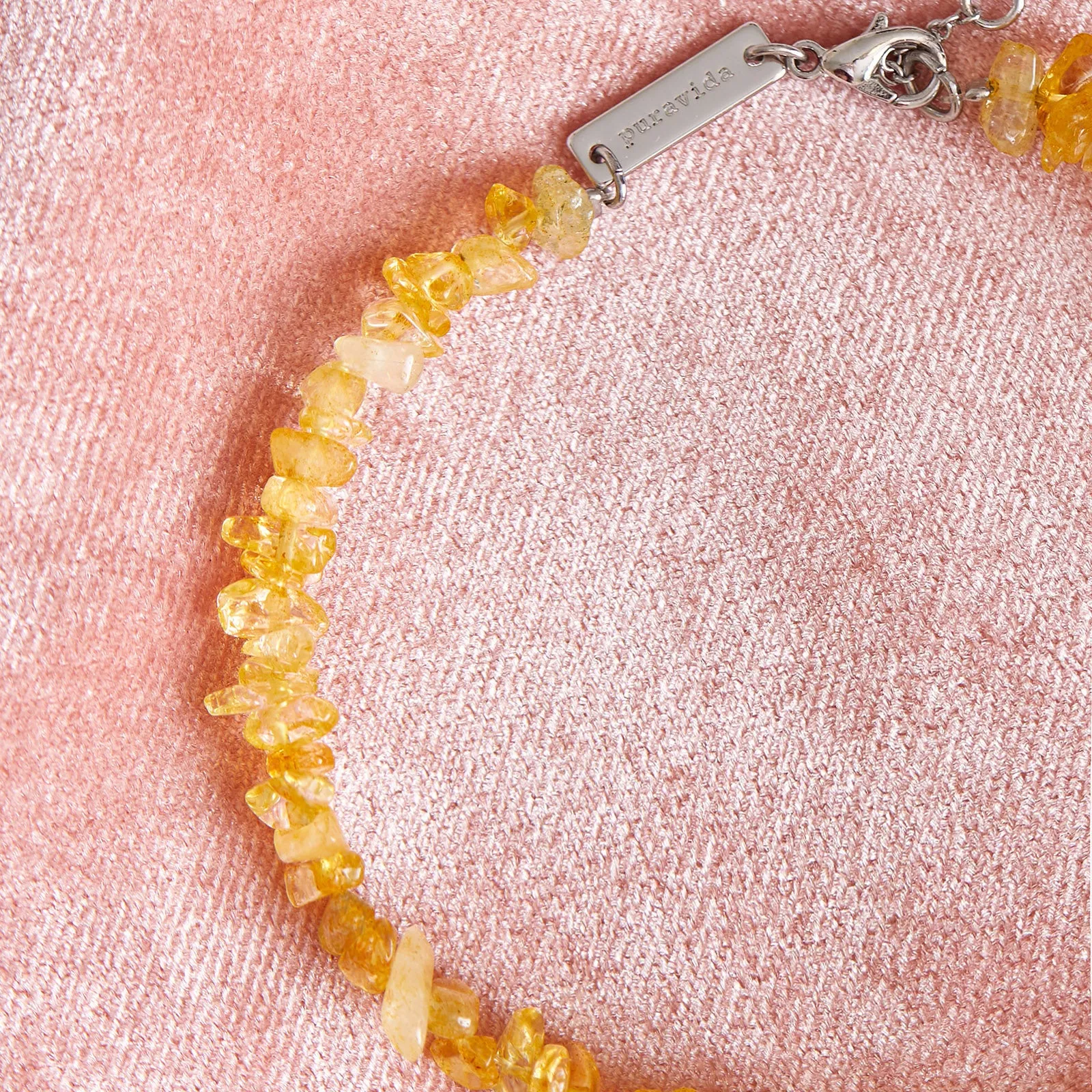 Citrine Gemstone Chip Anklet