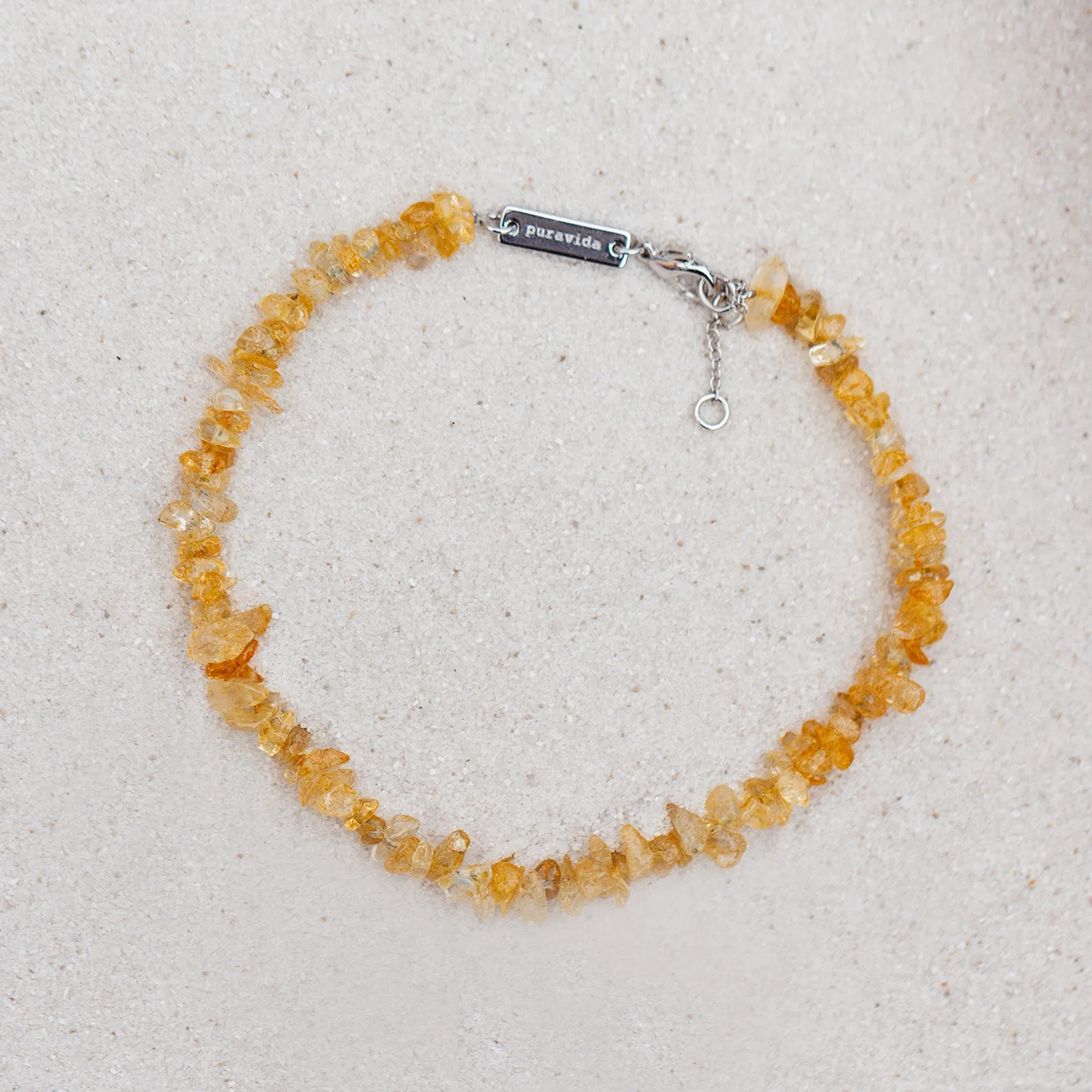 Citrine Gemstone Chip Anklet