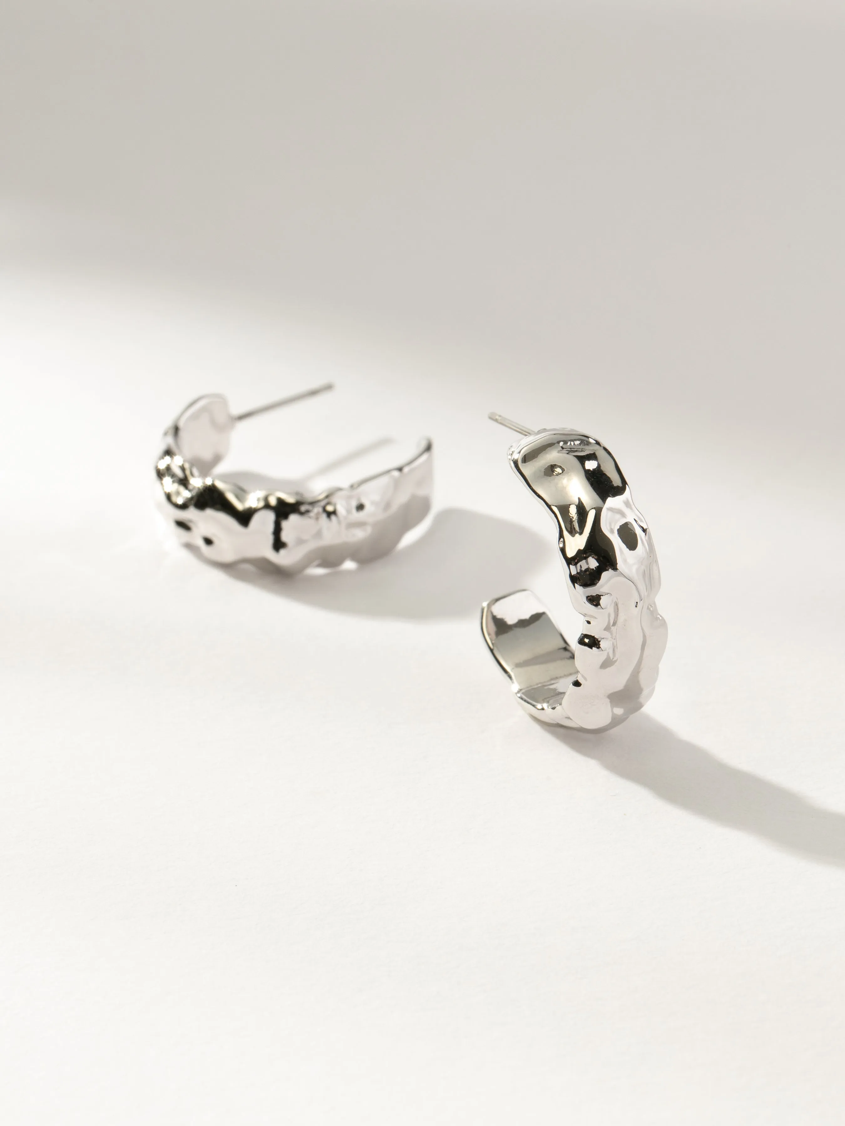 Crushed Hoop Earrings