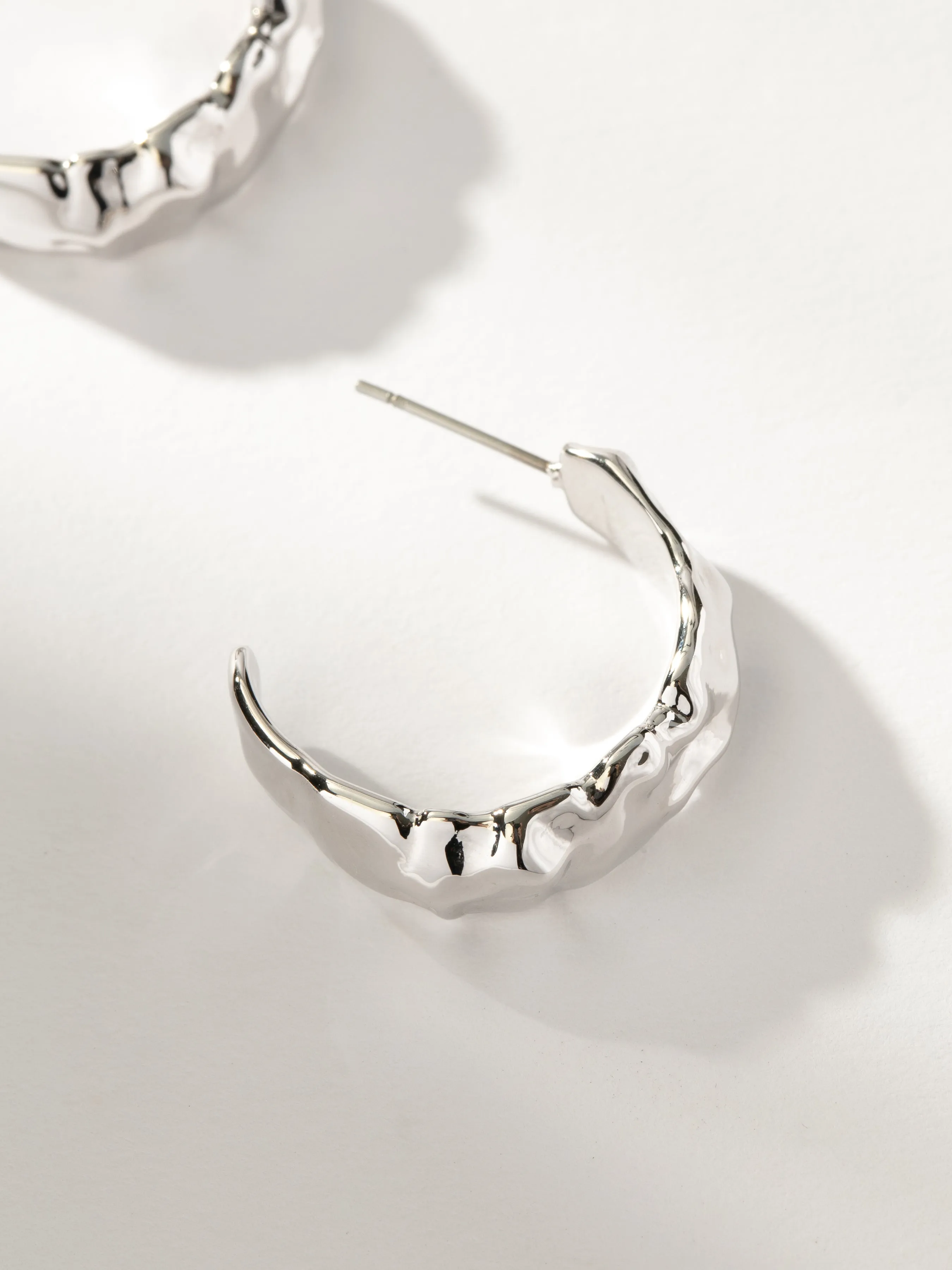 Crushed Hoop Earrings