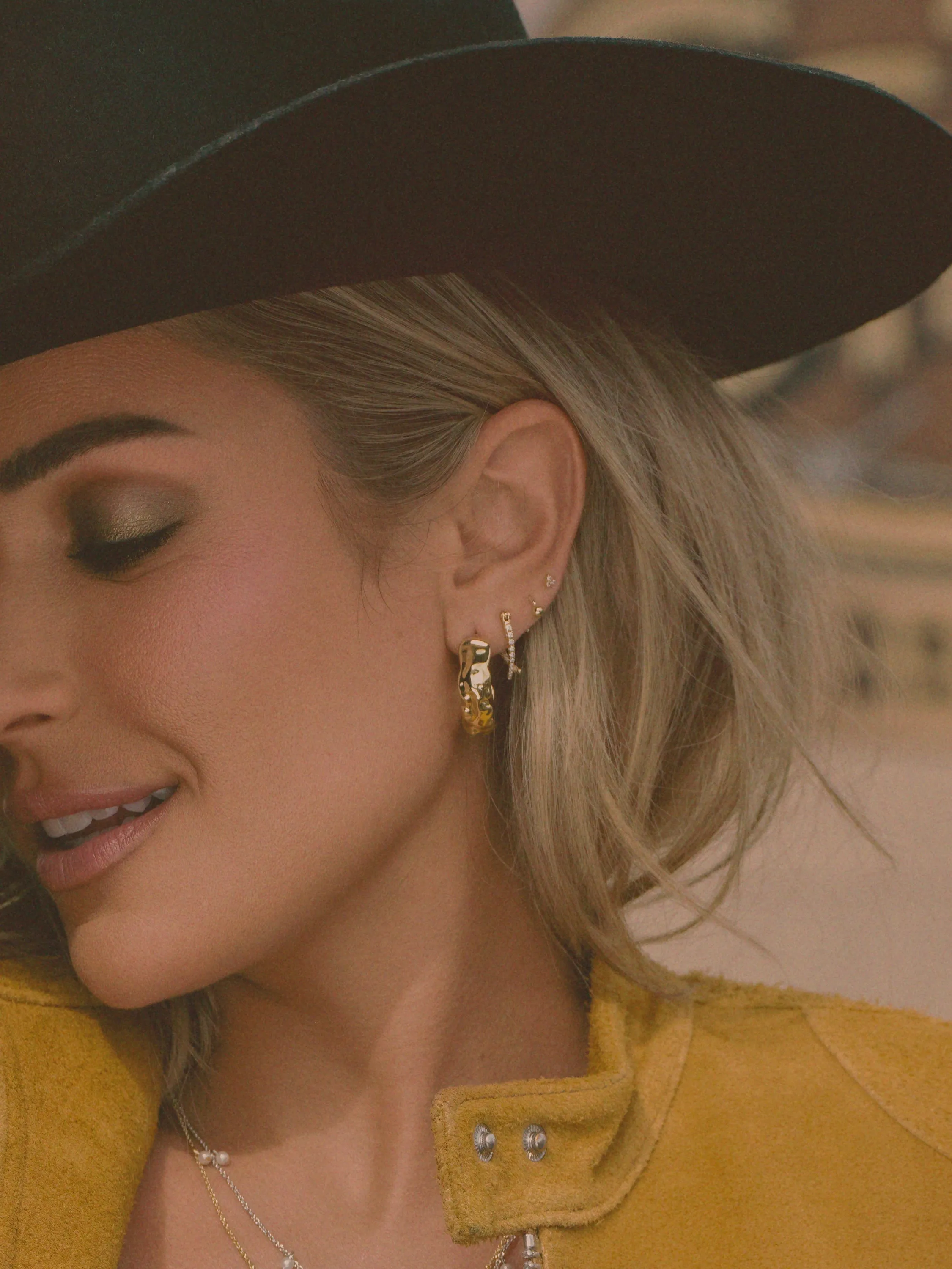 Crushed Hoop Earrings