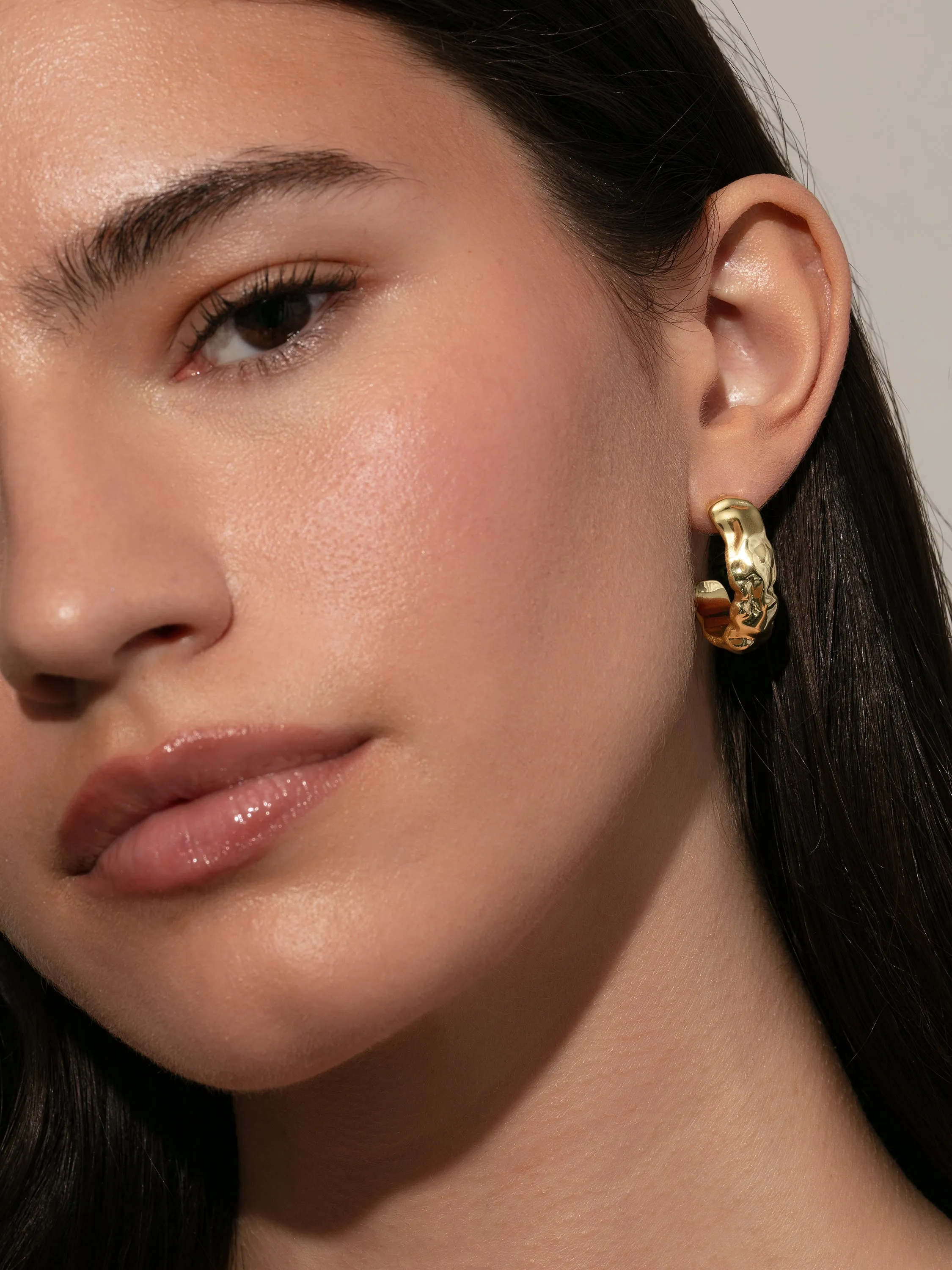 Crushed Hoop Earrings