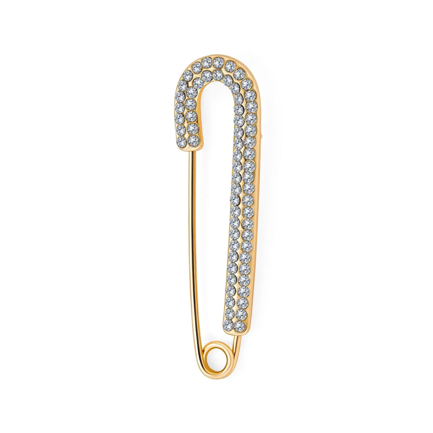 Crystal Large Holiday Ball Candy Cane Safety Brooch Pin