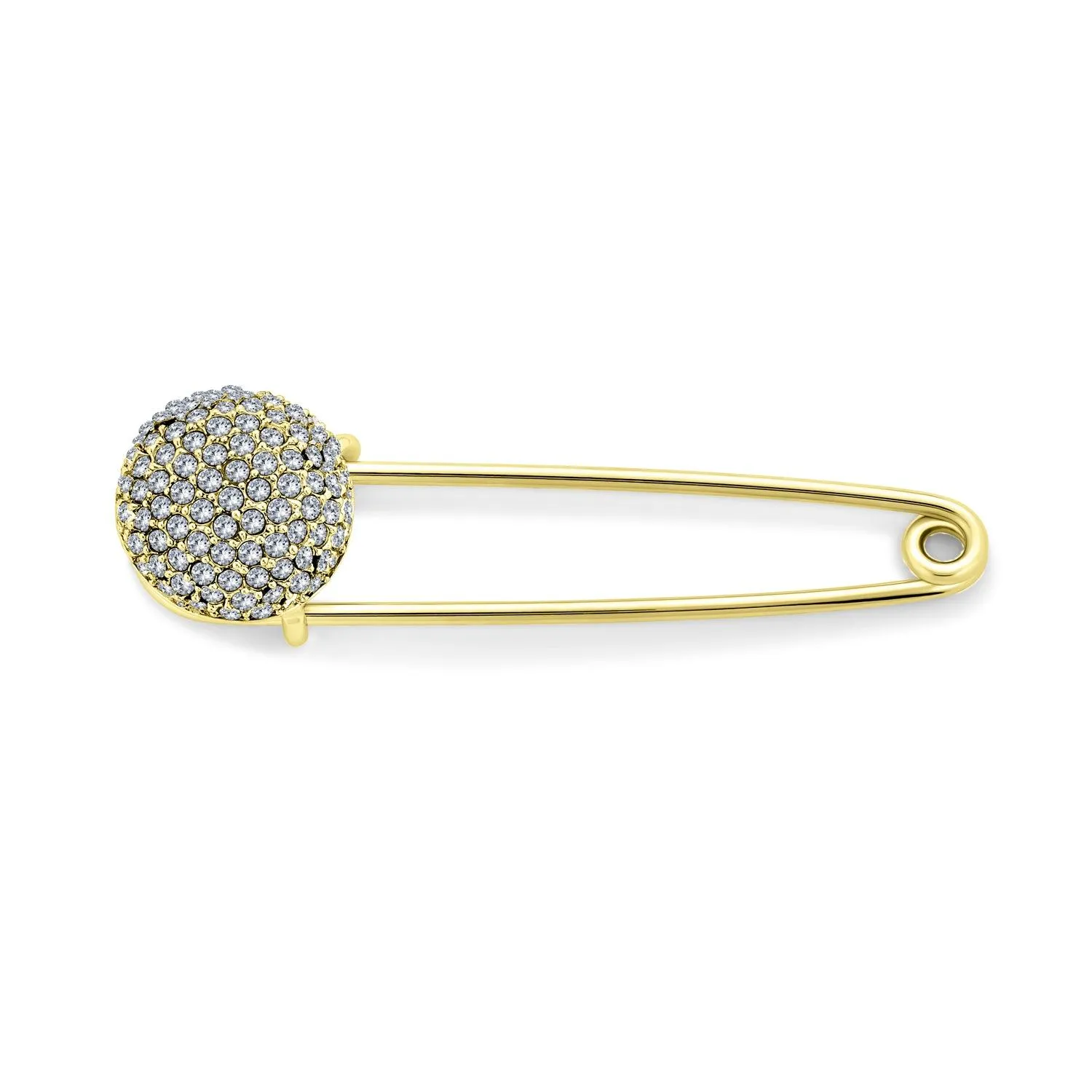 Crystal Large Holiday Ball Candy Cane Safety Brooch Pin
