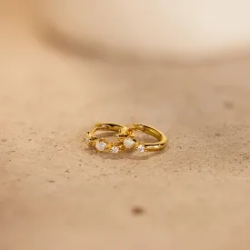 Dainty Opal Diamond Huggies